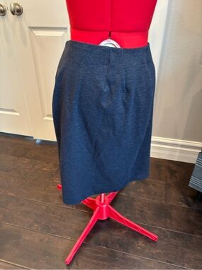 Elle Navy Midi Straight Skirt